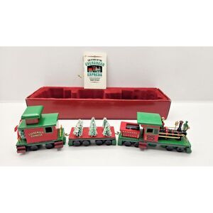 Vintage 1986 Roman Inc Evergreen Express Wood Christmas‎ Train